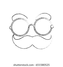 Eye glasses with mustache joke mask