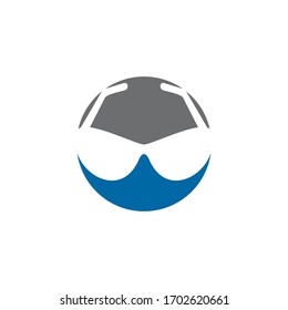 Eye glasses optic logo design vector template