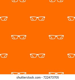 Eye glasses pattern repeat seamless in orange color for any design. Vector geometric illustration