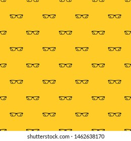 Eye glasses pattern seamless vector repeat geometric yellow for any design