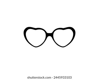 Eye Glasses Silhouette, Front View, Flat Style, can use for Pictogram, Logo Gram, Apps, Art Illustration, Template for Avatar Profile Image, Website, or Graphic Design Element. Vector Illustration