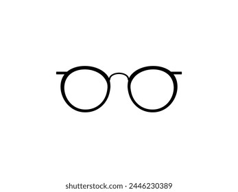 Eye Glasses Silhouette, Front View, Flat Style, can use for Pictogram, Logo Gram, Apps, Art Illustration, Template for Avatar Profile Image, Website, or Graphic Design Element. Vector Illustration