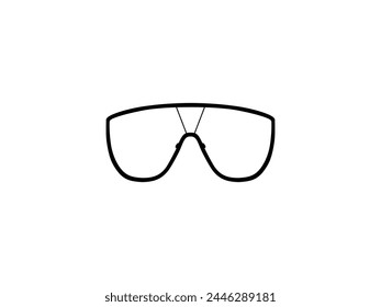 Eye Glasses Silhouette, Front View, Flat Style, can use for Pictogram, Logo Gram, Apps, Art Illustration, Template for Avatar Profile Image, Website, or Graphic Design Element. Vector Illustration