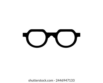 Eye Glasses Silhouette, Front View, Flat Style, can use for Pictogram, Logo Gram, Apps, Art Illustration, Template for Avatar Profile Image, Website, or Graphic Design Element. Vector Illustration