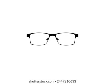 Eye Glasses Silhouette, Front View, Flat Style, can use for Pictogram, Logo Gram, Apps, Art Illustration, Template for Avatar Profile Image, Website, or Graphic Design Element. Vector Illustration