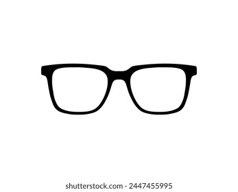 Silueta de gafas, vista frontal, estilo plano, se puede utilizar para pictograma, logotipo Gram, App, ilustración de arte, Plantilla para Imagen de Perfil de avatar, Sitio web o elemento de Diseño gráfico. Ilustración vectorial