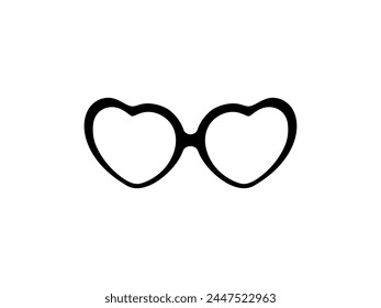 Eye Glasses Silhouette, Front View, Flat Style, can use for Pictogram, Logo Gram, Apps, Art Illustration, Template for Avatar Profile Image, Website, or Graphic Design Element. Vector Illustration