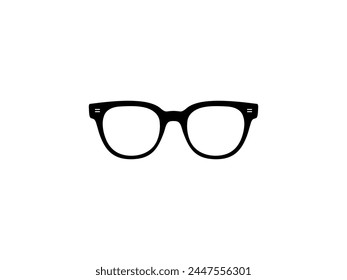 Eye Glasses Silhouette, Front View, Flat Style, can use for Pictogram, Logo Gram, Apps, Art Illustration, Template for Avatar Profile Image, Website, or Graphic Design Element. Vector Illustration