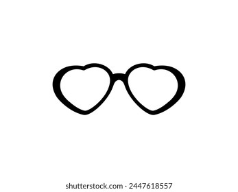 Eye Glasses Silhouette, Front View, Flat Style, can use for Pictogram, Logo Gram, Apps, Art Illustration, Template for Avatar Profile Image, Website, or Graphic Design Element. Vector Illustration