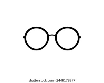 Eye Glasses Silhouette, Front View, Flat Style, can use for Pictogram, Logo Gram, Apps, Art Illustration, Template for Avatar Profile Image, Website, or Graphic Design Element. Vector Illustration