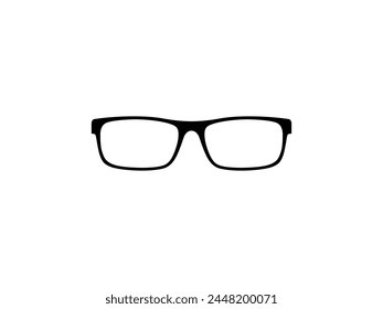 Eye Glasses Silhouette, Front View, Flat Style, can use for Pictogram, Logo Gram, Apps, Art Illustration, Template for Avatar Profile Image, Website, or Graphic Design Element. Vector Illustration