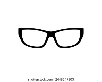 Eye Glasses Silhouette, Front View, Flat Style, can use for Pictogram, Logo Gram, Apps, Art Illustration, Template for Avatar Profile Image, Website, or Graphic Design Element. Vector Illustration