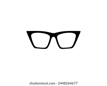 Eye Glasses Silhouette, Front View, Flat Style, can use for Pictogram, Logo Gram, Apps, Art Illustration, Template for Avatar Profile Image, Website, or Graphic Design Element. Vector Illustration