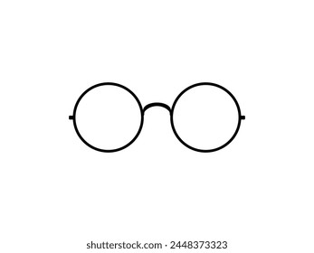 Eye Glasses Silhouette, Front View, Flat Style, can use for Pictogram, Logo Gram, Apps, Art Illustration, Template for Avatar Profile Image, Website, or Graphic Design Element. Vector Illustration