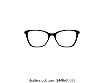 Eye Glasses Silhouette, Front View, Flat Style, can use for Pictogram, Logo Gram, Apps, Art Illustration, Template for Avatar Profile Image, Website, or Graphic Design Element. Vector Illustration