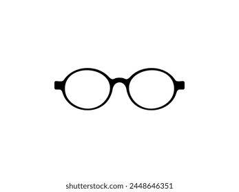 Eye Glasses Silhouette, Front View, Flat Style, can use for Pictogram, Logo Gram, Apps, Art Illustration, Template for Avatar Profile Image, Website, or Graphic Design Element. Vector Illustration