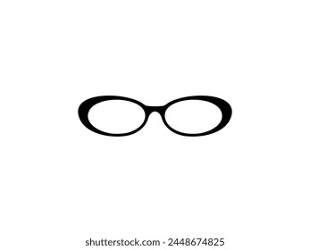 Eye Glasses Silhouette, Front View, Flat Style, can use for Pictogram, Logo Gram, Apps, Art Illustration, Template for Avatar Profile Image, Website, or Graphic Design Element. Vector Illustration