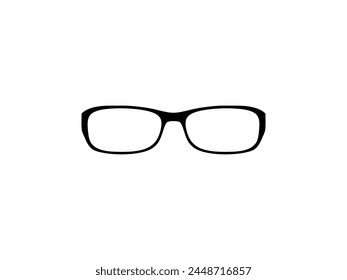 Eye Glasses Silhouette, Front View, Flat Style, can use for Pictogram, Logo Gram, Apps, Art Illustration, Template for Avatar Profile Image, Website, or Graphic Design Element. Vector Illustration