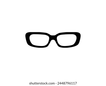 Eye Glasses Silhouette, Front View, Flat Style, can use for Pictogram, Logo Gram, Apps, Art Illustration, Template for Avatar Profile Image, Website, or Graphic Design Element. Vector Illustration