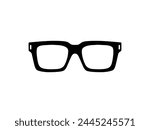 Eye Glasses Silhouette, Pictogram, Front View, Flat Style, can use for Logo Gram, Apps, Art Illustration, Template for Avatar Profile Image, Website, or Graphic Design Element. Vector Illustration