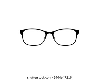 Eye Glasses Silhouette, Pictogram, Front View, Flat Style, can use for Logo Gram, Apps, Art Illustration, Template for Avatar Profile Image, Website, or Graphic Design Element. Vector Illustration