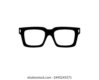 Eye Glasses Silhouette, Pictogram, Front View, Flat Style, can use for Logo Gram, Apps, Art Illustration, Template for Avatar Profile Image, Website, or Graphic Design Element. Vector Illustration