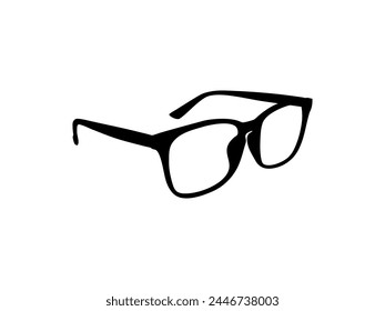 Eye Glasses Silhouette, Side View, Flat Style, can use for Pictogram, Logo Gram, Apps, Art Illustration, Template for Avatar Profile Image, Website, or Graphic Design Element. Vector Illustration