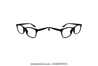 Eye Glasses Silhouette, Side View, Flat Style, can use for Pictogram, Logo Gram, Apps, Art Illustration, Template for Avatar Profile Image, Website, or Graphic Design Element. Vector Illustration