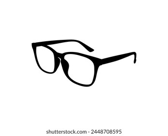 Eye Glasses Silhouette, Side View, Flat Style, can use for Pictogram, Logo Gram, Apps, Art Illustration, Template for Avatar Profile Image, Website, or Graphic Design Element. Vector Illustration