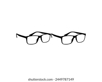 Eye Glasses Silhouette, Side View, Flat Style, can use for Pictogram, Logo Gram, Apps, Art Illustration, Template for Avatar Profile Image, Website, or Graphic Design Element. Vector Illustration