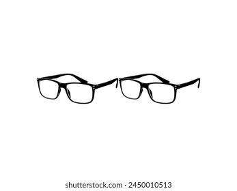 Eye Glasses Silhouette, Side View, Flat Style, can use for Pictogram, Logo Gram, Apps, Art Illustration, Template for Avatar Profile Image, Website, or Graphic Design Element. Vector Illustration