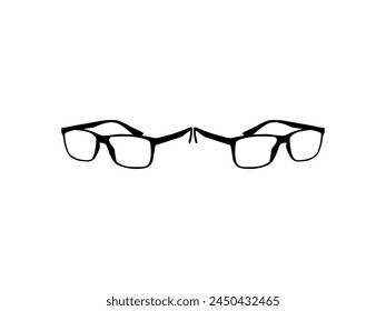 Eye Glasses Silhouette, Side View, Flat Style, can use for Pictogram, Logo Gram, Apps, Art Illustration, Template for Avatar Profile Image, Website, or Graphic Design Element. Vector Illustration