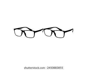 Eye Glasses Silhouette, Side View, Flat Style, can use for Pictogram, Logo Gram, Apps, Art Illustration, Template for Avatar Profile Image, Website, or Graphic Design Element. Vector Illustration