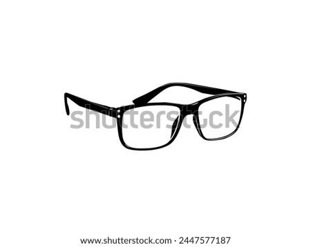 Eye Glasses Silhouette, Side View, Flat Style, can use for Pictogram, Logo Gram, Apps, Art Illustration, Template for Avatar Profile Image, Website, or Graphic Design Element. Vector Illustration
