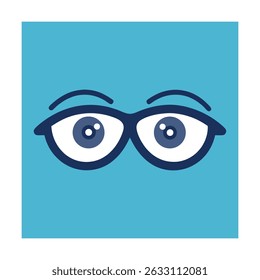 Símbolo de Olhos e Óculos - Vetor de Conceito de Visão