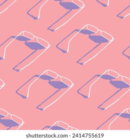 Eye glasses vector cartoon seamless pattern background for wallpaper, wrapping, packing, and backdrop.