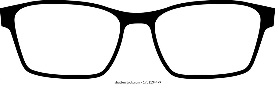 Eye glasses vector icon. Illustration flat style, silhouette isolated on white background.