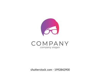 Eye glasses vector icon logo template