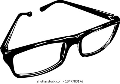 Eye glasses vector illustration black colored. Eye glasses isolated.