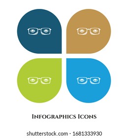 Icono de Ilustración vectorial de lentes oculares para todo propósito. Aislado en 4 entornos diferentes.