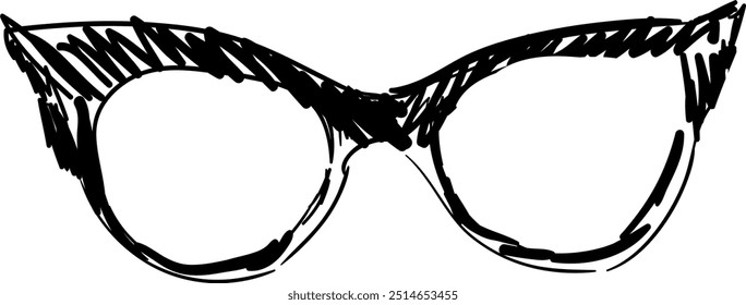 eye glasses vector illustration isolated on white background.spectacles sketch