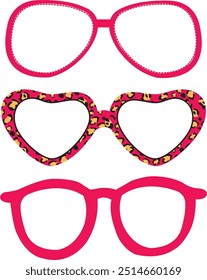 eye glasses vector illustration isolated on pink background.spectacles sketch