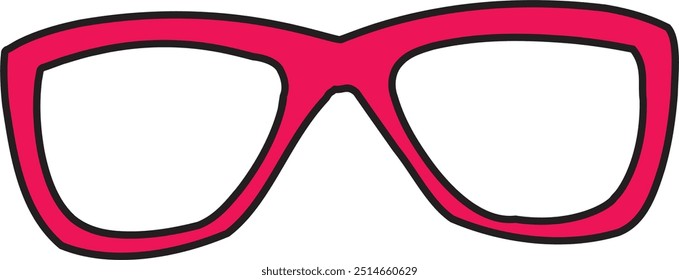 eye glasses vector illustration isolated on pink background.spectacles sketch