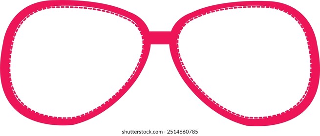 eye glasses vector illustration isolated on pink background.spectacles sketch