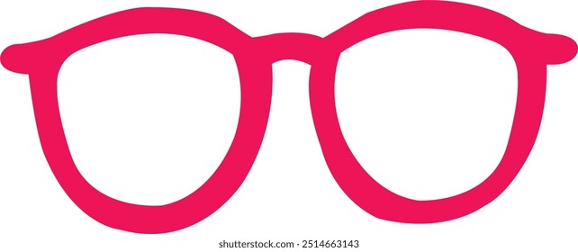 eye glasses vector illustration isolated on pink background.spectacles sketch