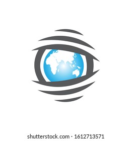 Eye globe. Global logo circle