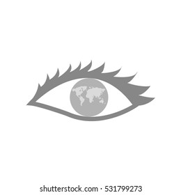 eye, globe, icon, vector illustration EPS 10