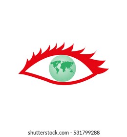eye, globe, icon, vector illustration EPS 10
