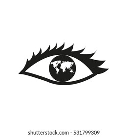 eye, globe, icon, vector illustration EPS 10