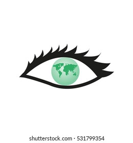 eye, globe, icon, vector illustration EPS 10